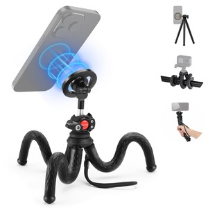 【人気】NEEWER スマホ三脚 三脚スタンド フレキシブル三脚 くねくね三脚 ミニ三脚 卓上三脚 ボールヘッド/磁気スマホホルダー付き コンパチブル Magsafe iPhone 15 Pro Max 14 シリーズ/Androidスマホ ベビーカー/ルームランナー/バイク/自転車/手すり/丸柱適用 録画/ブログ/生放送/自撮り用 TP33