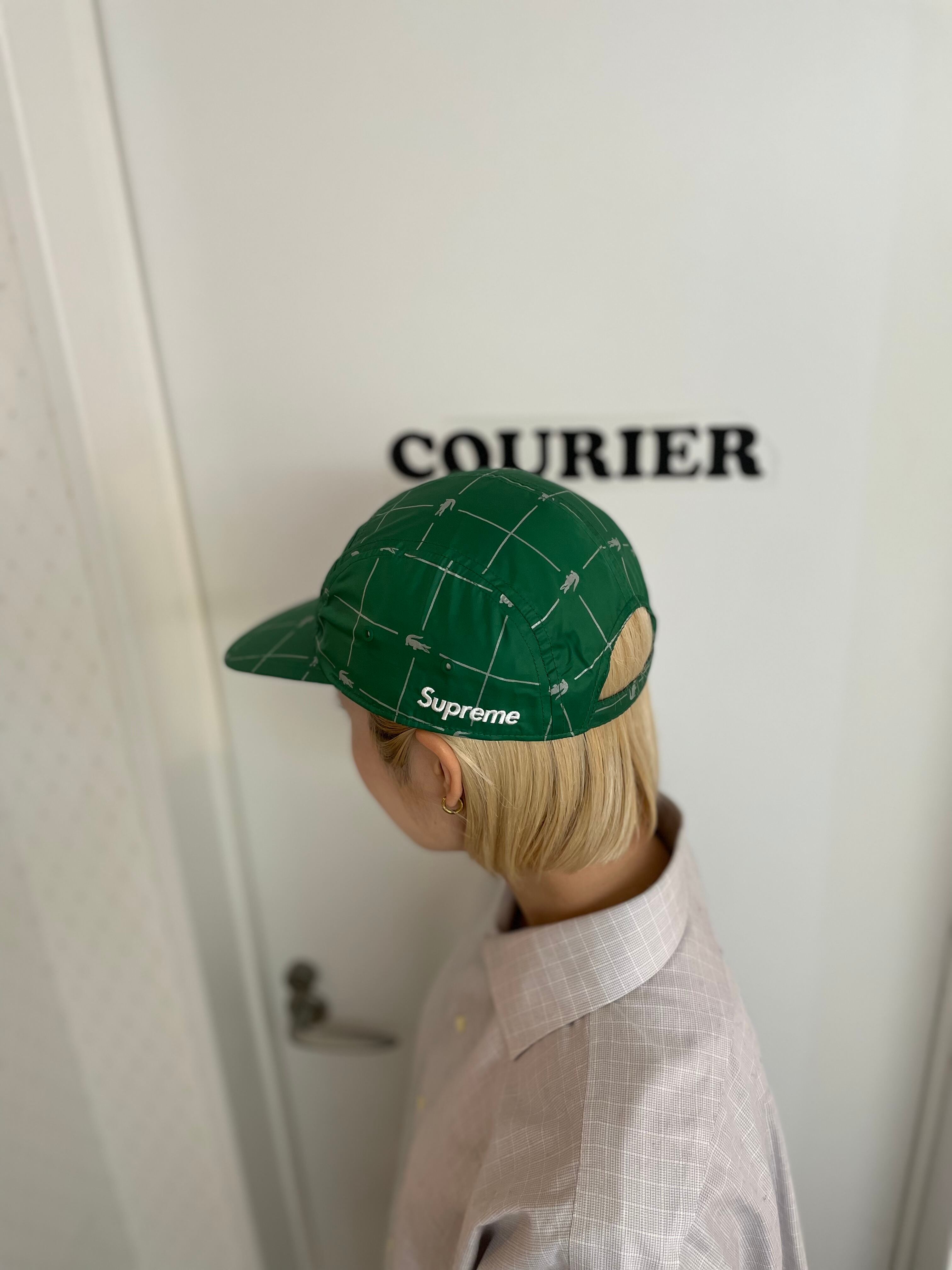 Supreme Lacoste コラボ キャップ 黒（Supreme LACOSTE Logo Panel 