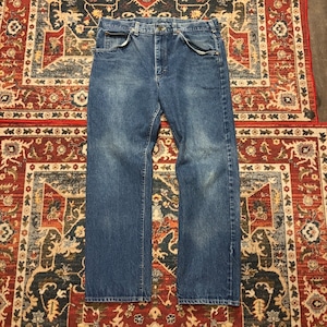 70s USA製 Lee Riders 200 デニムパンツ ヴィンテージ リー W36 L30 W88cm L ヒゲ 濃紺 ユニオンチケット アメカジ 80s