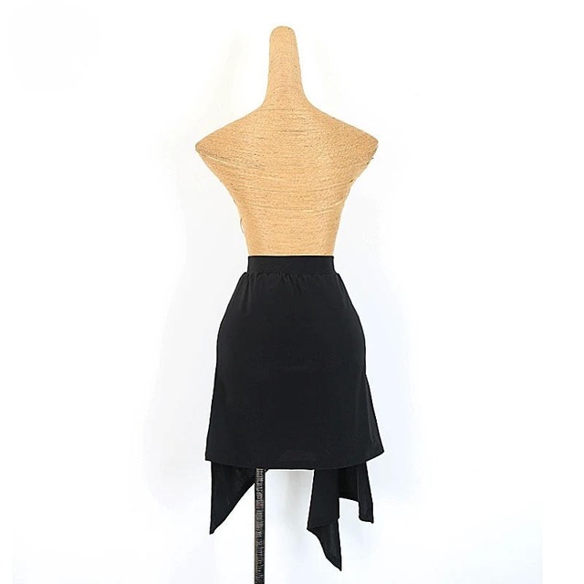 シャーリング アシンメトリー カットデザイン ラテンスカート 1col　D00620