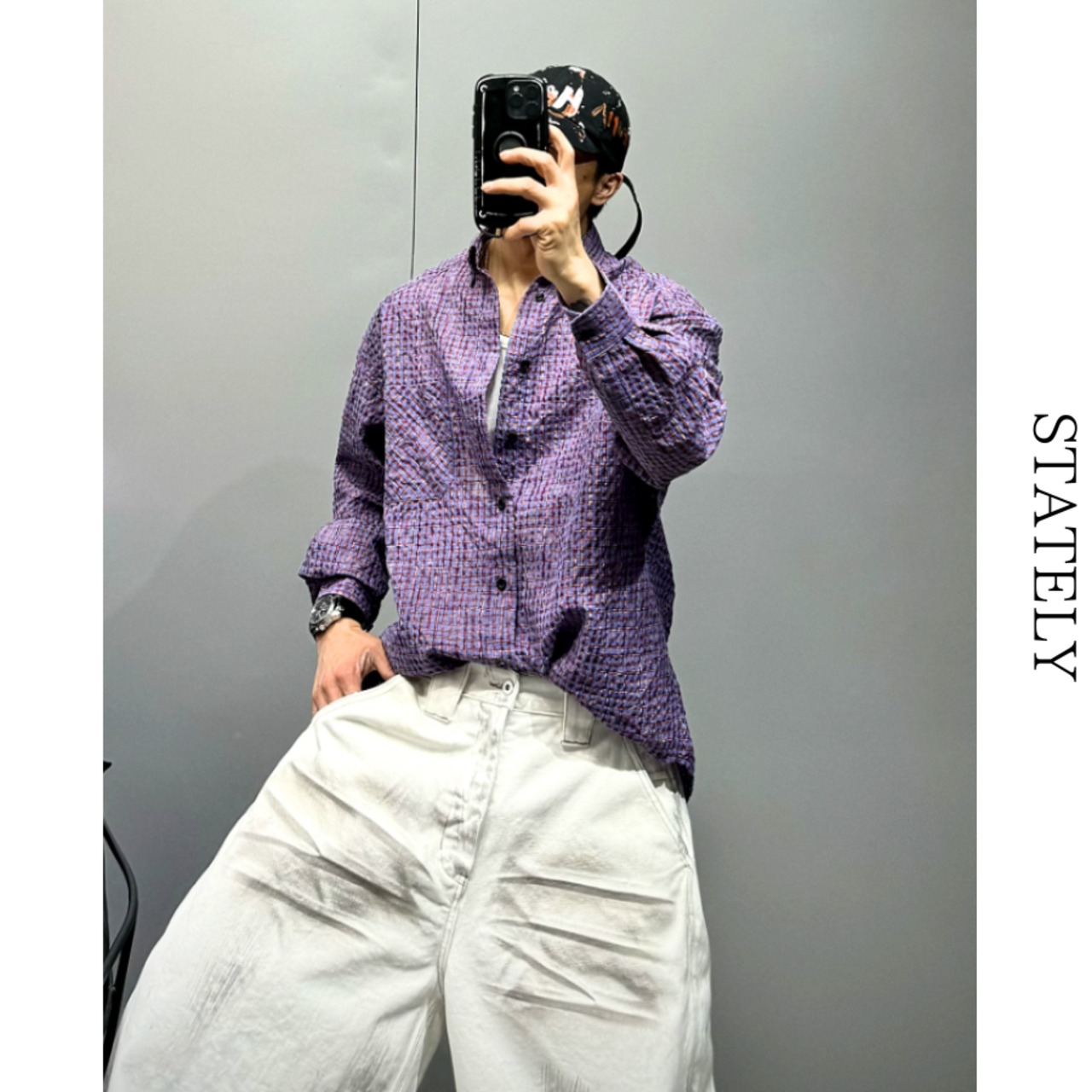 Grid Check シャツ/3color_T238・画像4