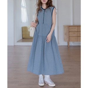piping sleeveless one piece　k-0238