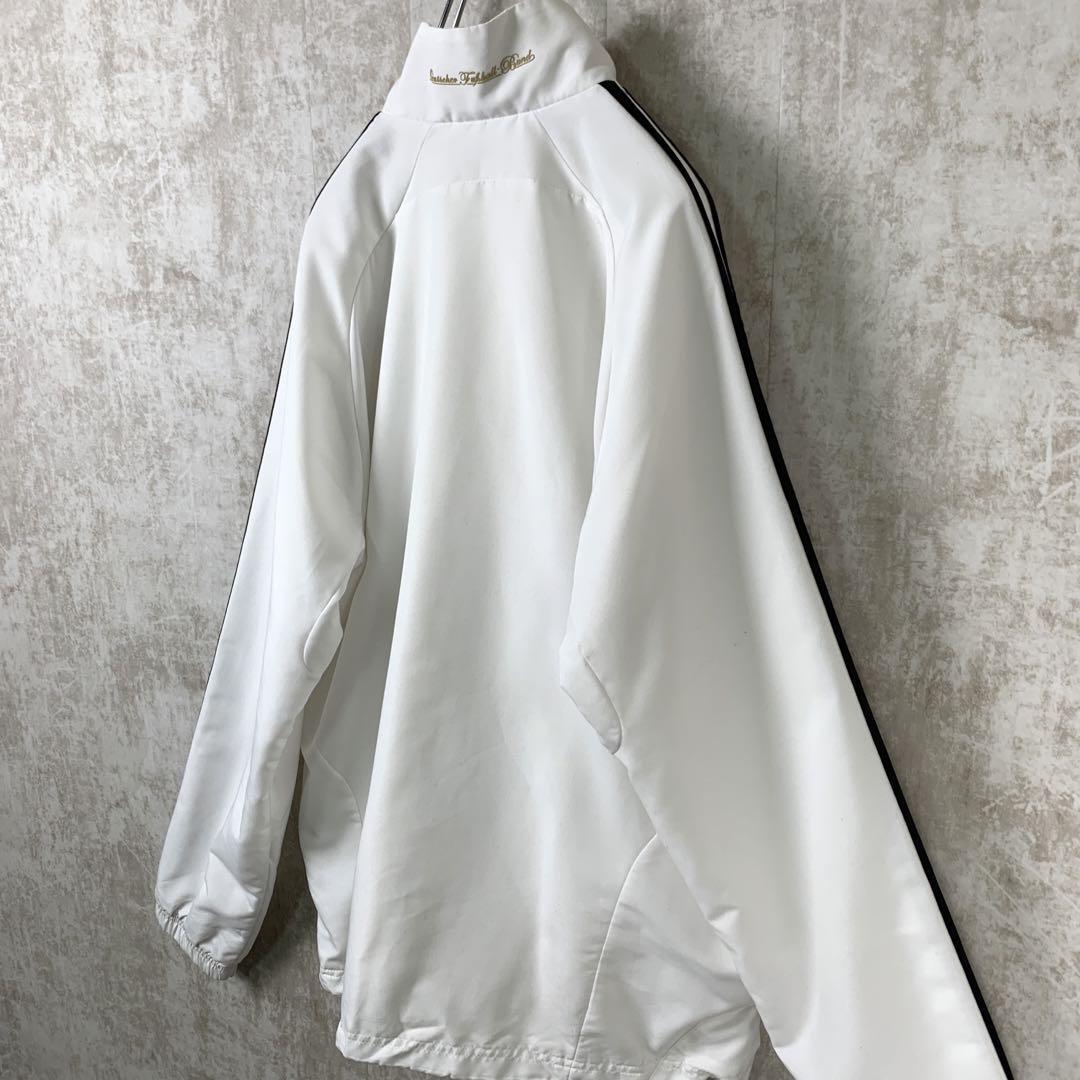 ビンテージ00s白adidasドイツ代表メルセデス刺繍ロゴナイロンジャケット