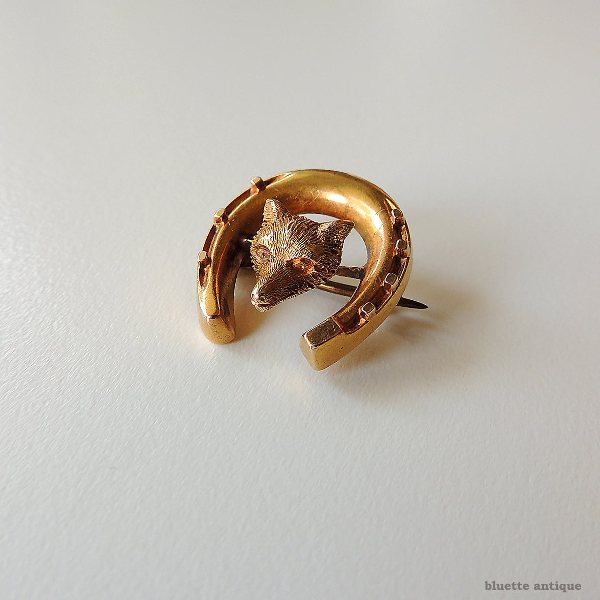 アンティークジュエリー 18ctゴールド フォックスヘッド ホースシュー
