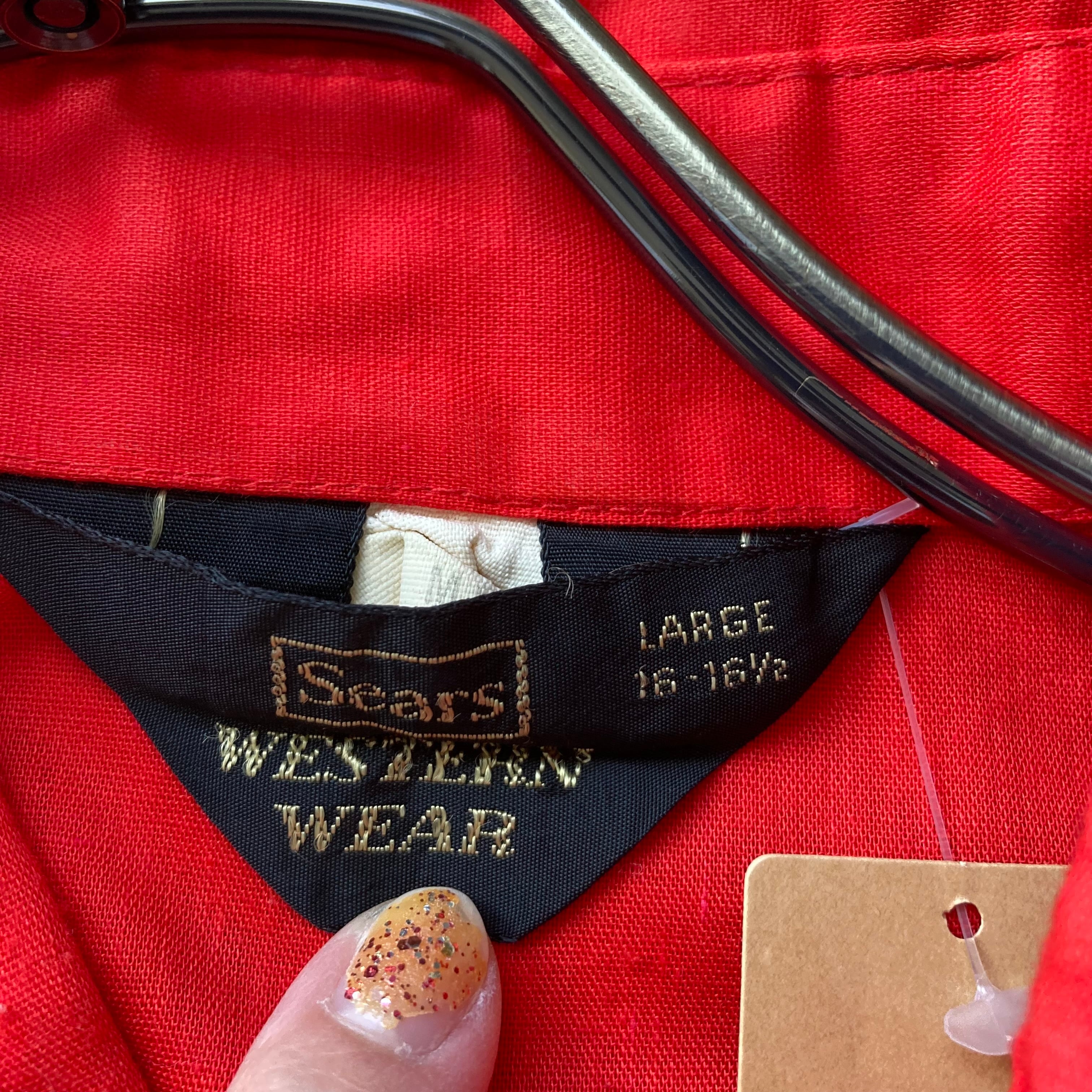 独特の素材 L ウエスタンシャツ Sears USA製 古着 カジュアル アメカジ ...