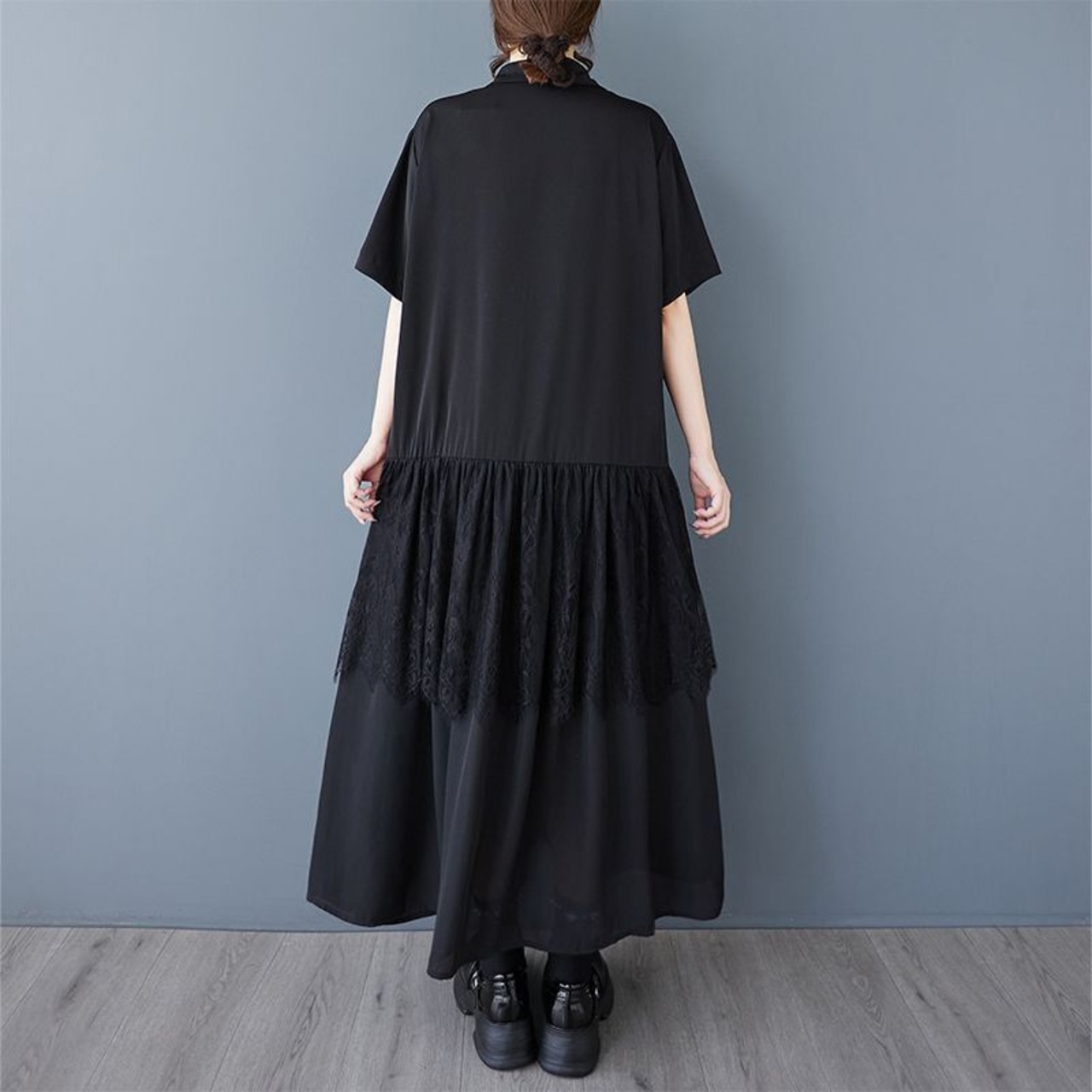 レースティアード シャツワンピース  30121