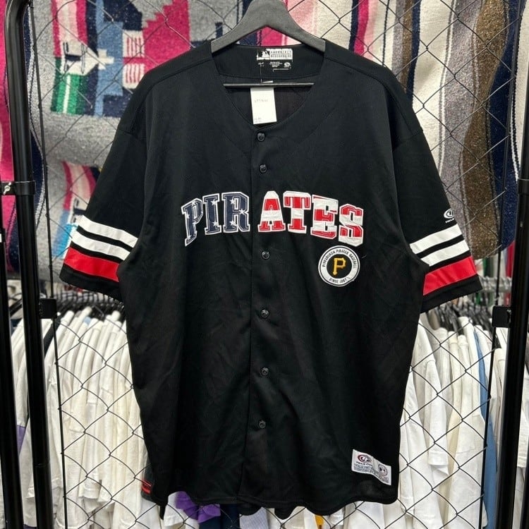 【人気アイテム】MLB☆ベースボールシャツ　ピッツバーグ・パイレーツ　刺繍