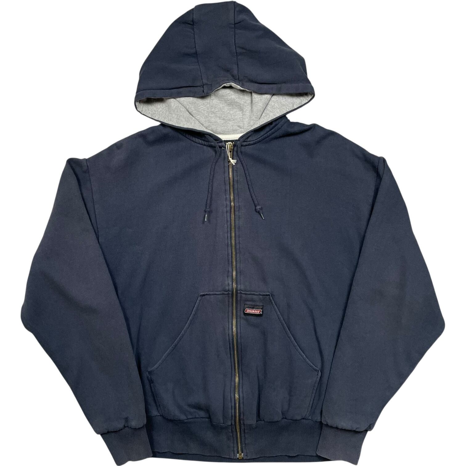 《L》Dickies ディッキーズ ジップアップパーカー ワンポイントロゴ フード ネイビー no.9880