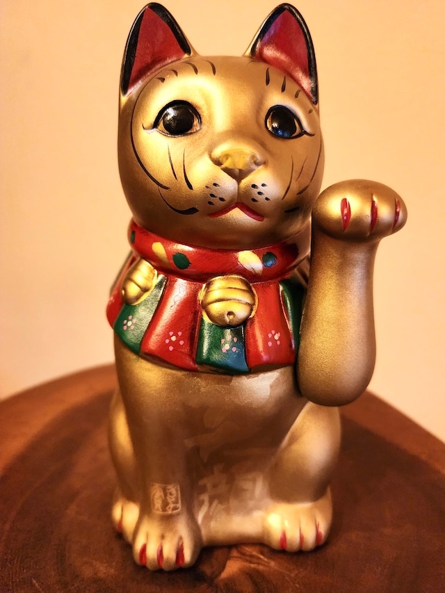 帝国ホテルプラザ東京「花道」記念　限定招き猫　大正猫　(金・小) 「笑顔・良くなるよくなる」