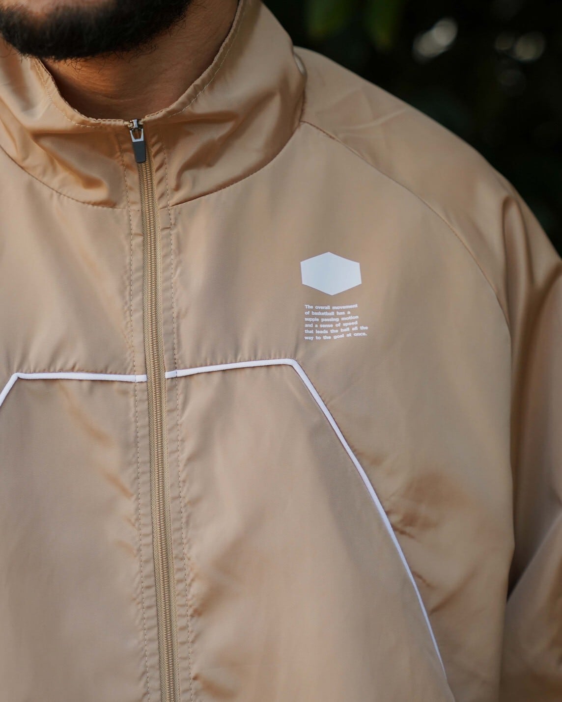 Spiral Logo Contrast Piping Track Jacket CAMEL | CRATE ATHLETICS