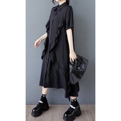 フロントフリル シャツワンピース 30076