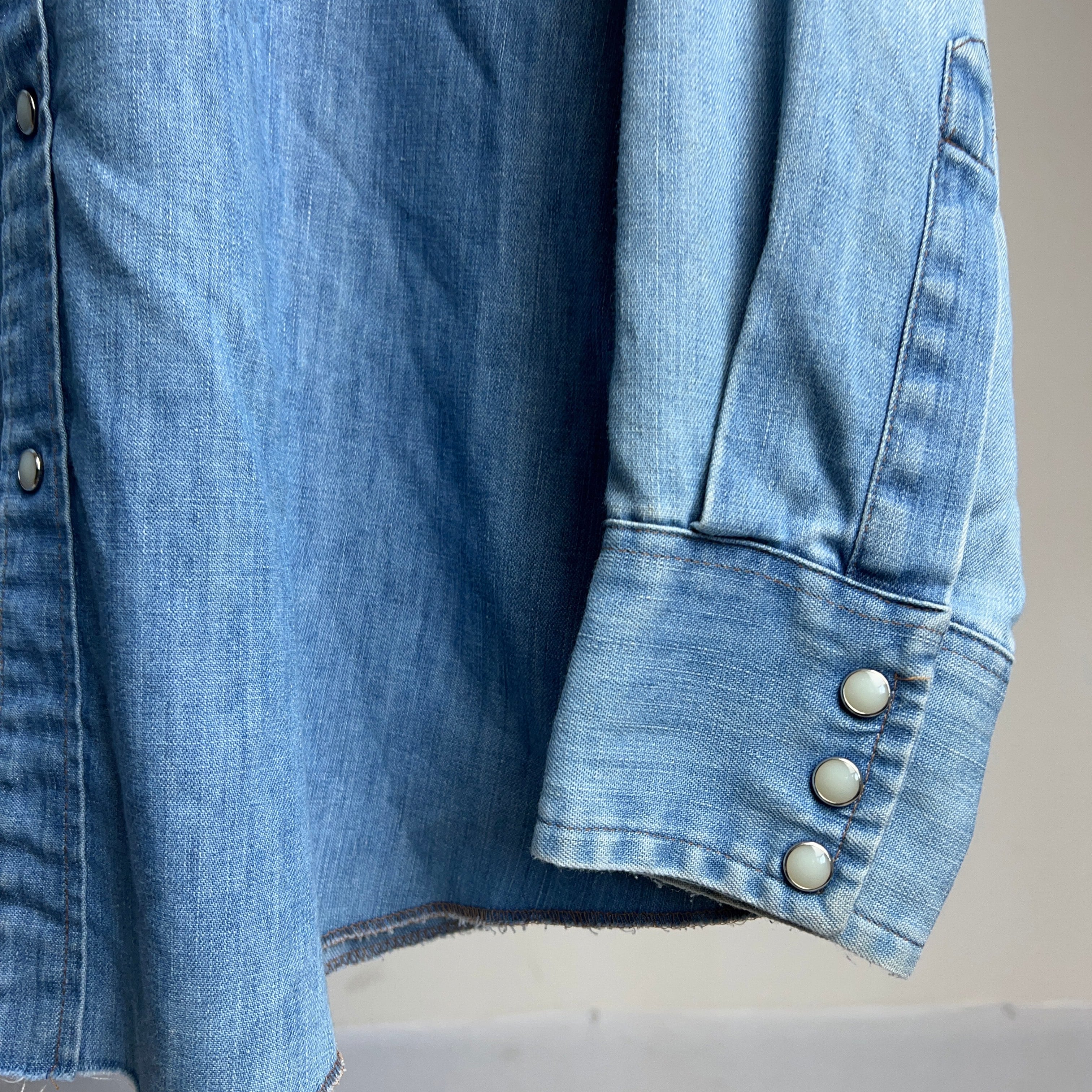 70's~80's gap 小文字タグ シャンブレーウエスタンシャツ SIZE L 70's~80's gap 小文字タグ シャンブレーウエスタンシャツ SIZE L