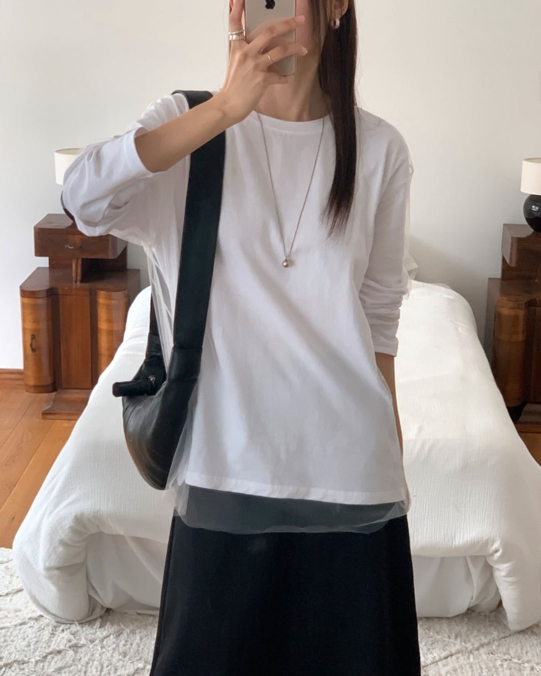 ダブルシアーレイヤード長袖Tシャツ