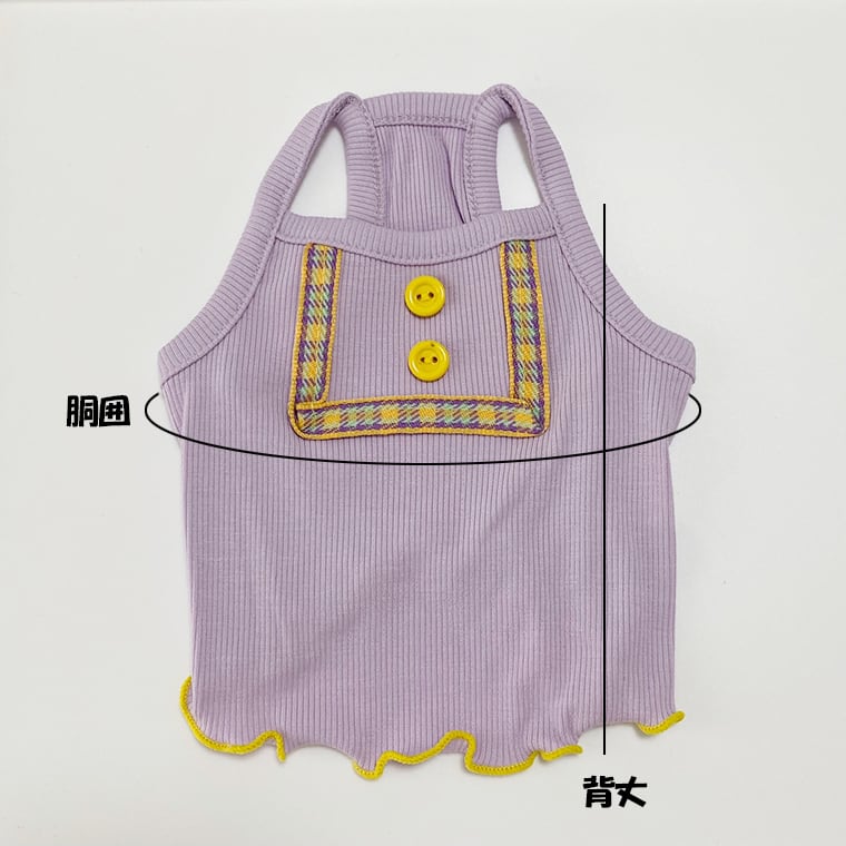 【SALE】 lala crop top XS ~ XL 2color / 犬服 春夏 新作 Tシャツ ドッグウェア ショート丈 シンプル 袖なし 小型犬 中型犬 トップス 涼しい お揃い クロップド top131