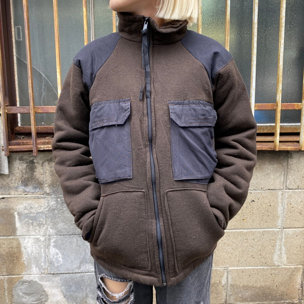 最終価格????????us vintage bear fleece jacket.