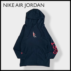 【NIKE AIR JORDAN】WINGS LITE 1988 FLEECE HOODIE マイケルジョーダン プリント パーカー スウェット フーディ プルオーバー ワンポイント 袖ロゴ 刺繍ロゴ ジャンプマンロゴ スリット クロスネック フロントクロス M エアジョーダン ナイキ US古着