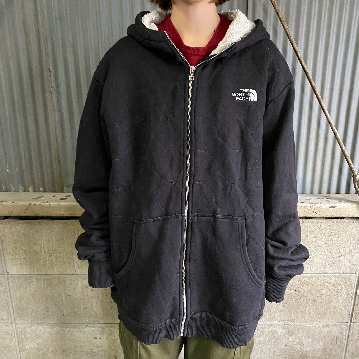 THE NORTH FACE ザ ノースフェイス 裏ボア スウェットパーカー メンズXL 古着 フルジップパーカー フーディーブラック 黒  アウトドア【パーカー】【SW20】【AN20】 | cave 古着屋【公式】古着通販サイト