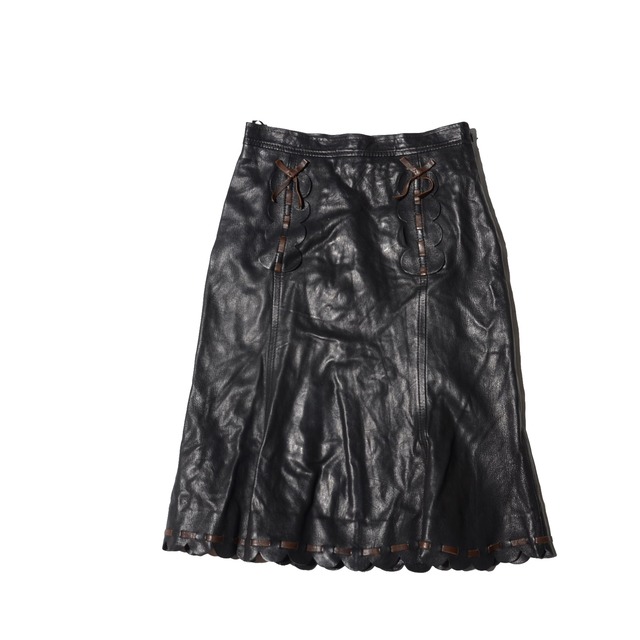 00's moschino cheap&chic goat leather skirt