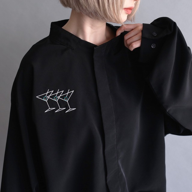 cocktail embroidery fry front big size shirt