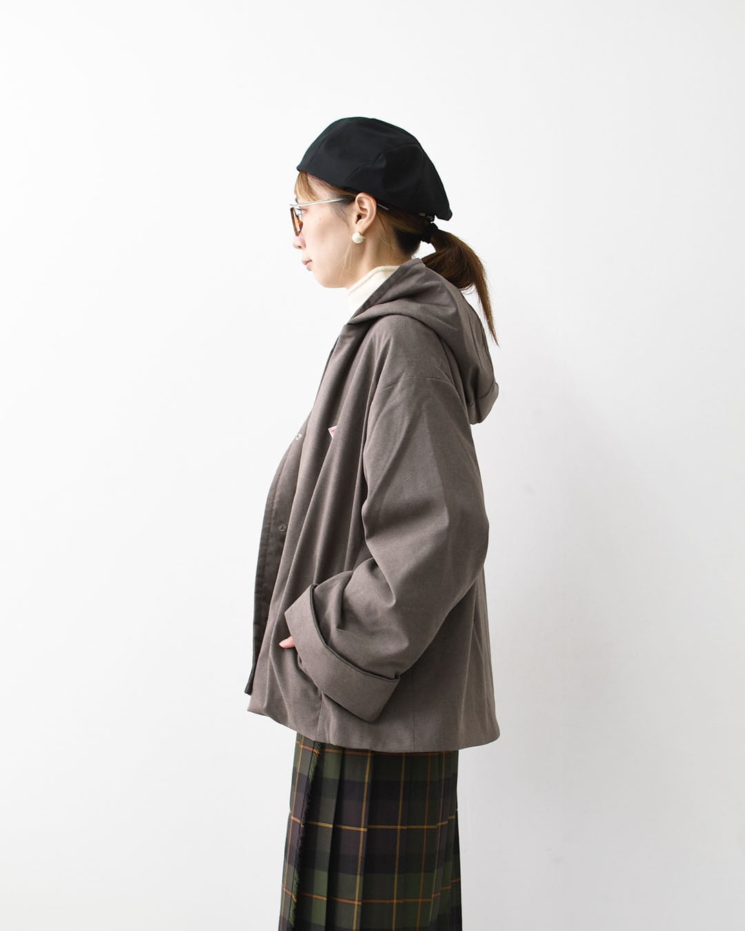 DANTON [ダントン] W WOOL LIKE INSULATION HOODED WIDE JACKET [DT