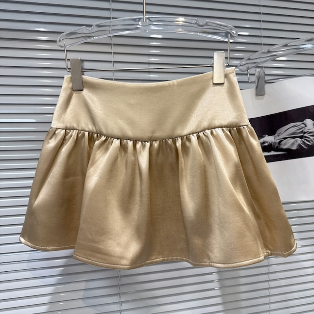 全3色/Satin mini skirt　M2593