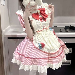 メイド服♡ピンクいちごメイド服（シングルスカート）kos68★