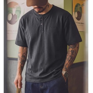 レトロカジュアル ボタンデザインTシャツ 2カラー 11415