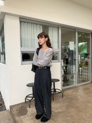 [LIFFEY] wool button slacks / 2color