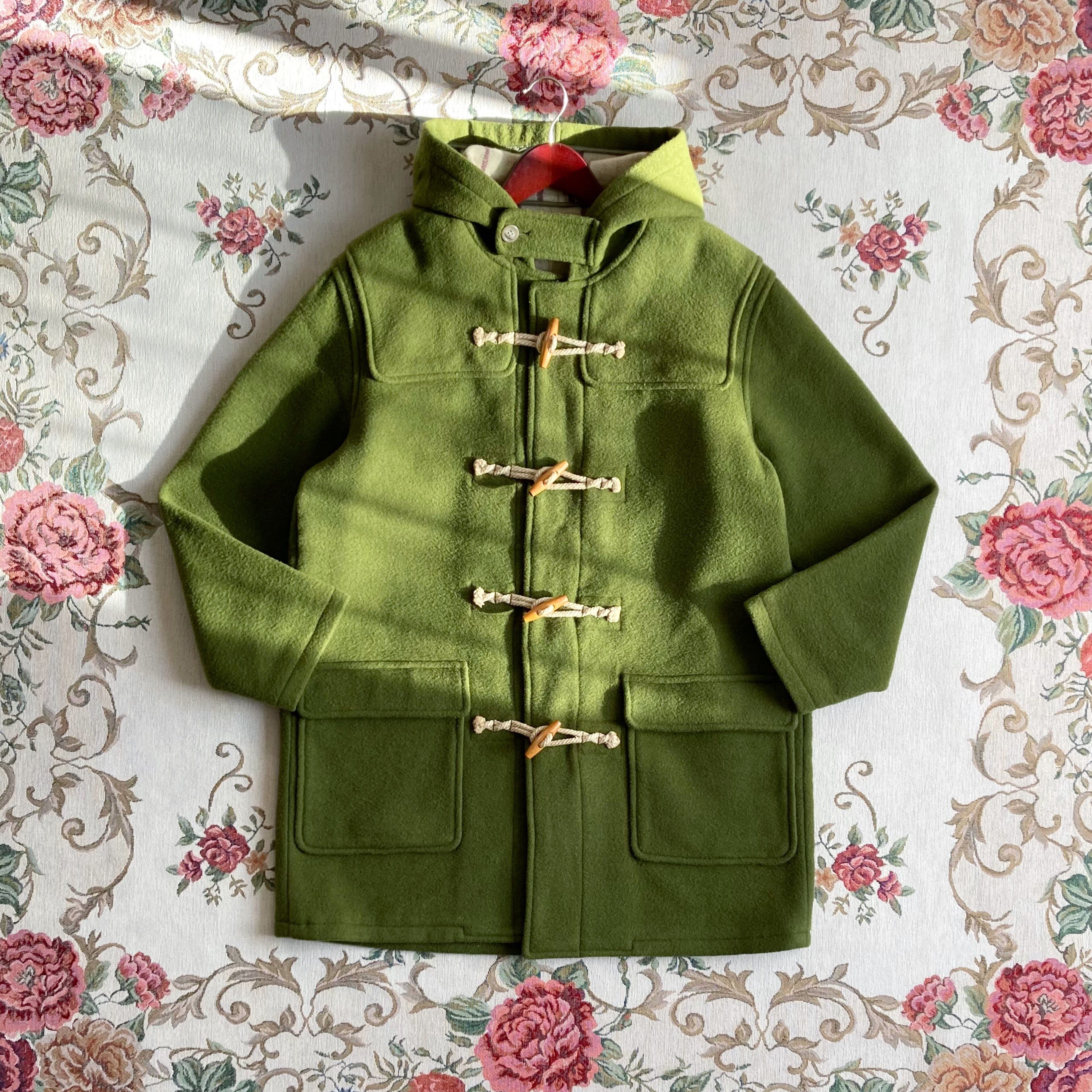 retro khaki duffel coat
