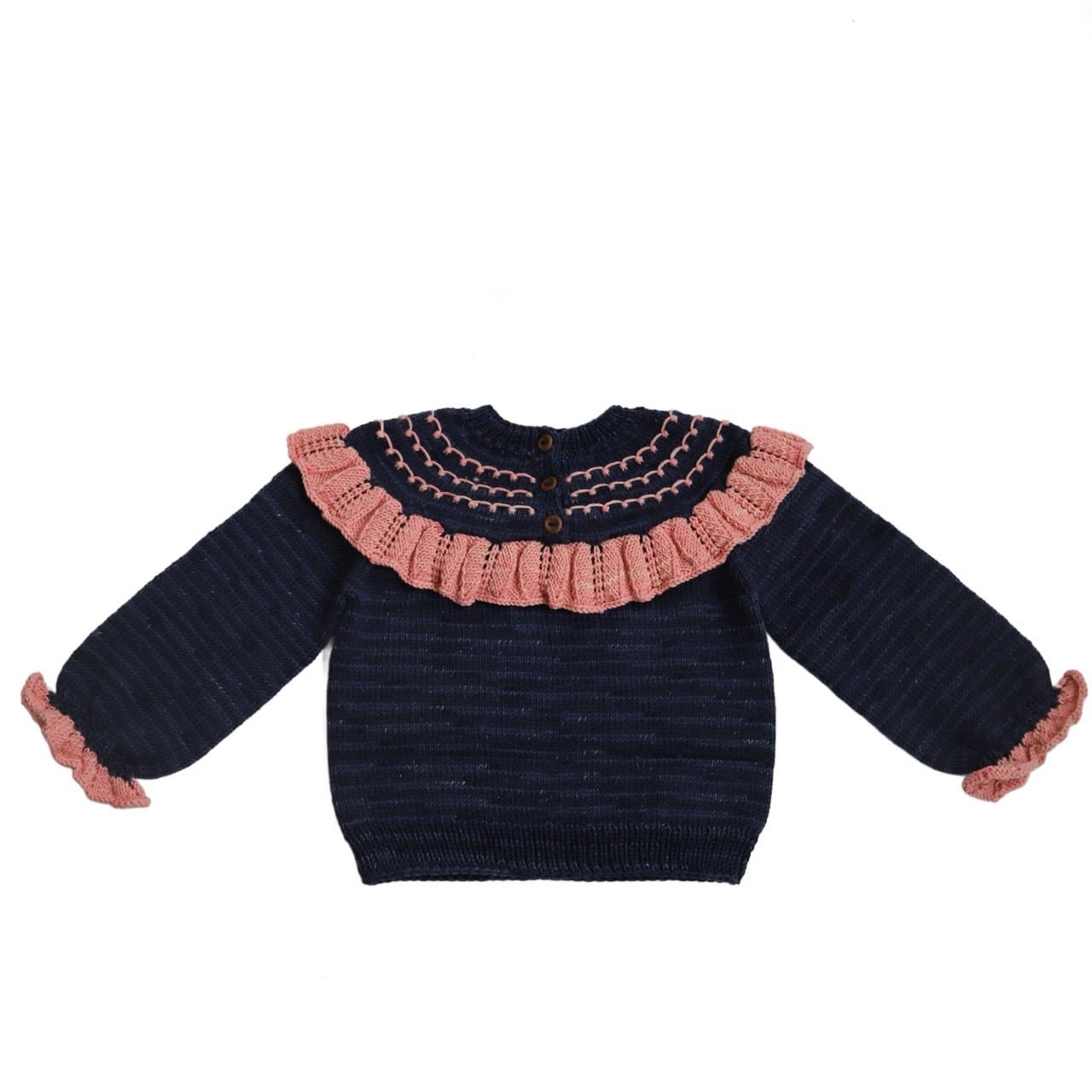 送料無料 kalinka/Dove Sweater-Navy/Dusty Rose
