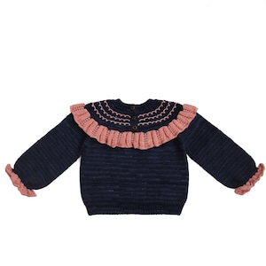送料無料 kalinka/Dove Sweater-Navy/Dusty Rose