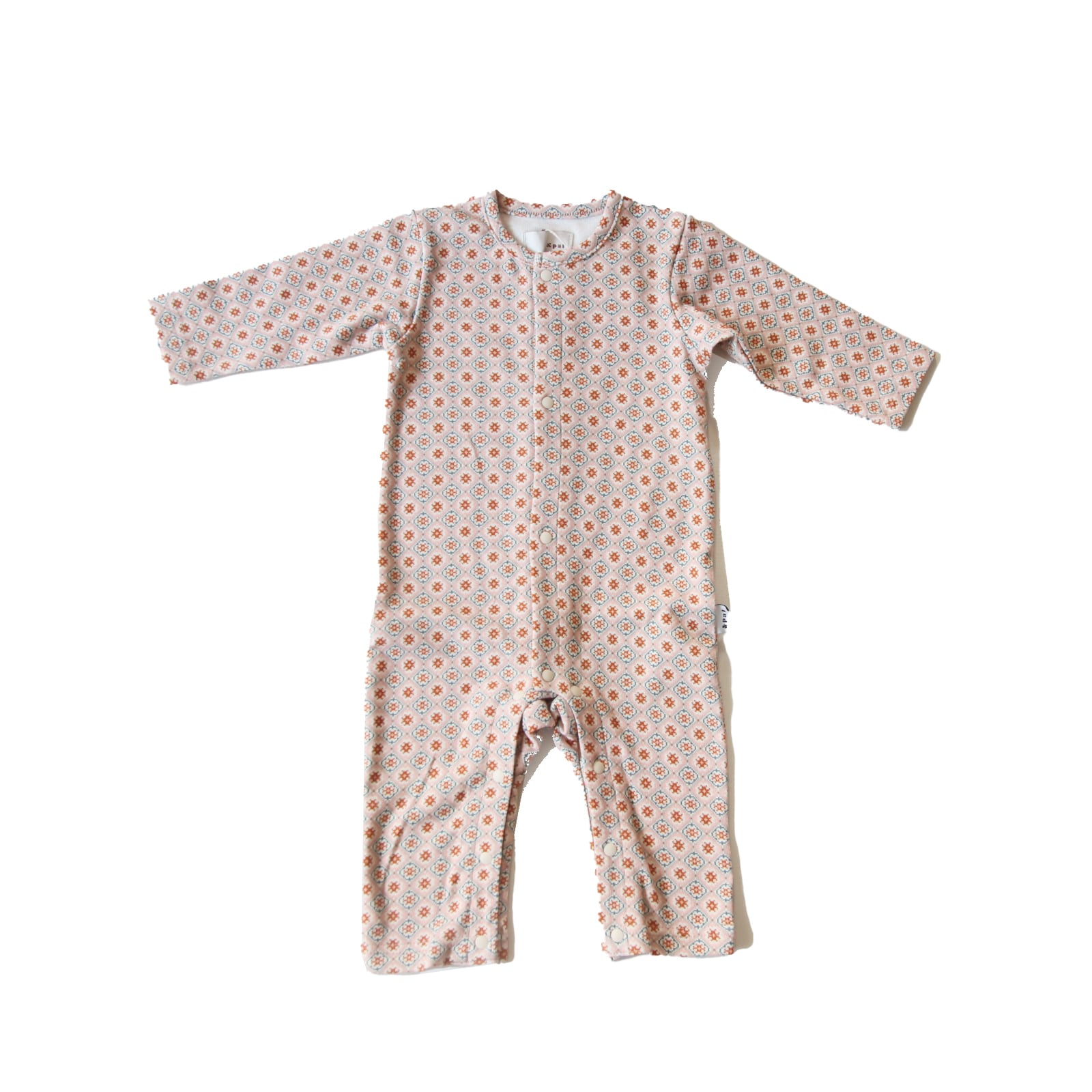 & pal / pixel art pattern rompers / pink / 70,80cm