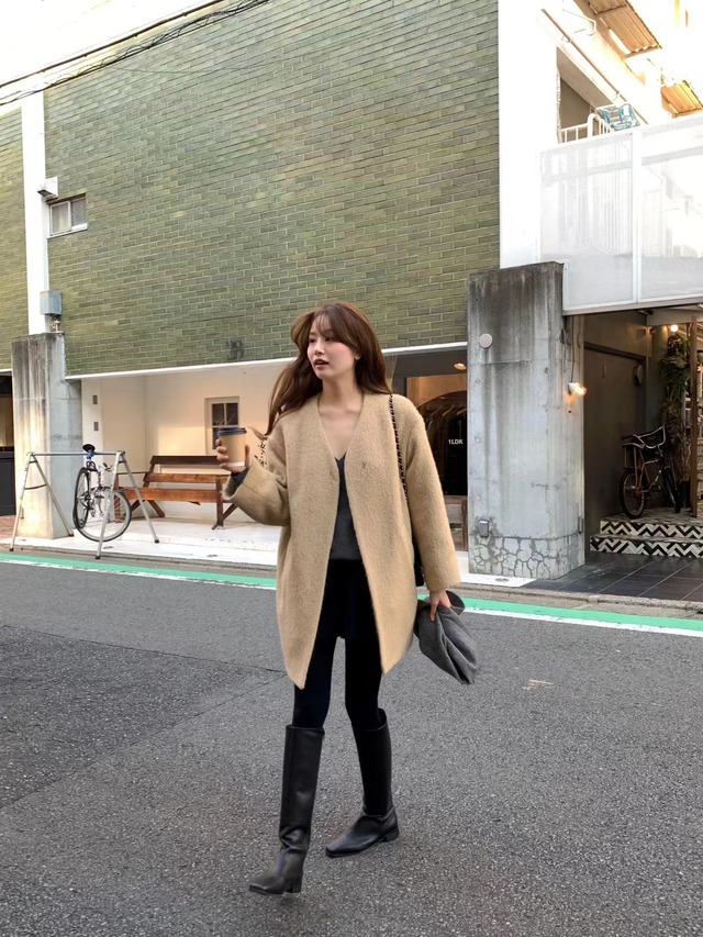 (予約) ounce / Sander alpaca half coat 2color