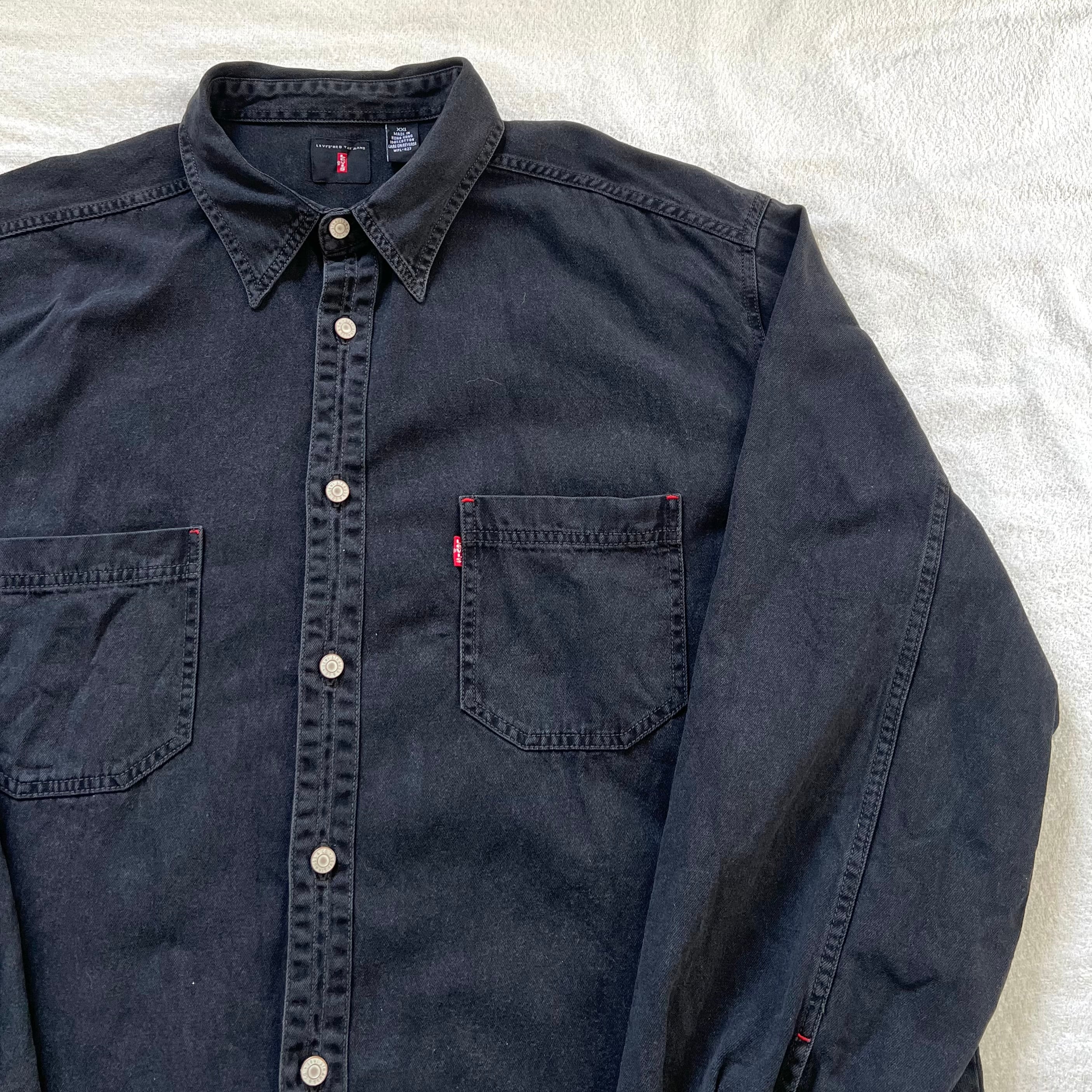 Levis ブラック デニム 長袖 シャツ リーバイス オーバーサイズ ビッグ