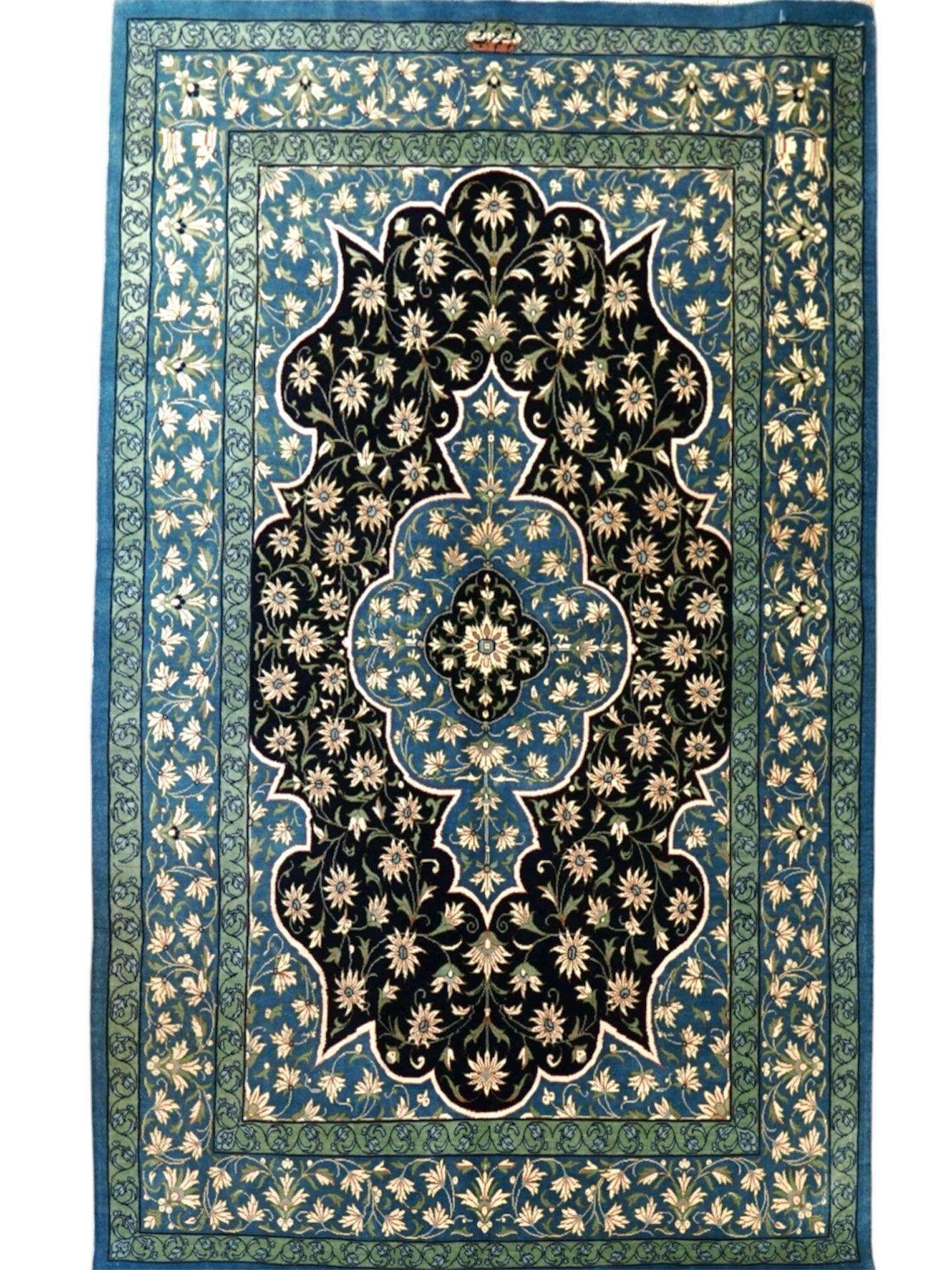 ペルシャ絨毯 カシャーン産 (カシャン)90×72cm｜上質ウール使用 手織り