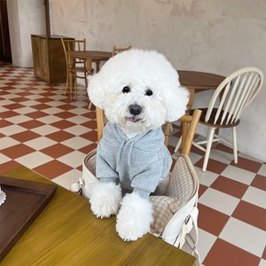 【PET】全2色ベーシック裏ボア無地フーディー