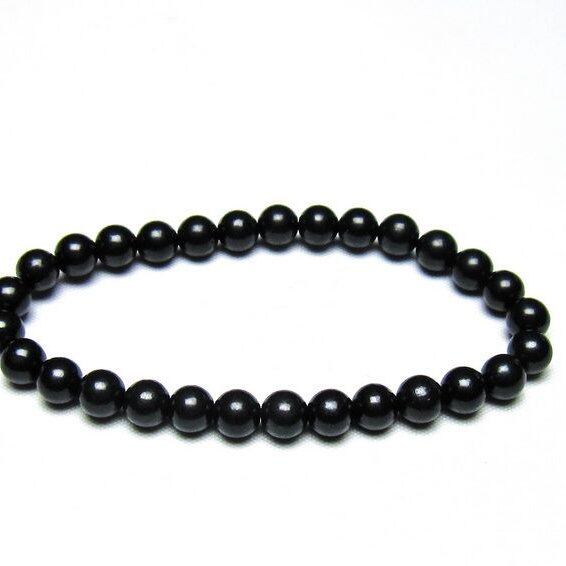 シュンガイト ブレスレット 6mm 一点物 メール便可 111-49675