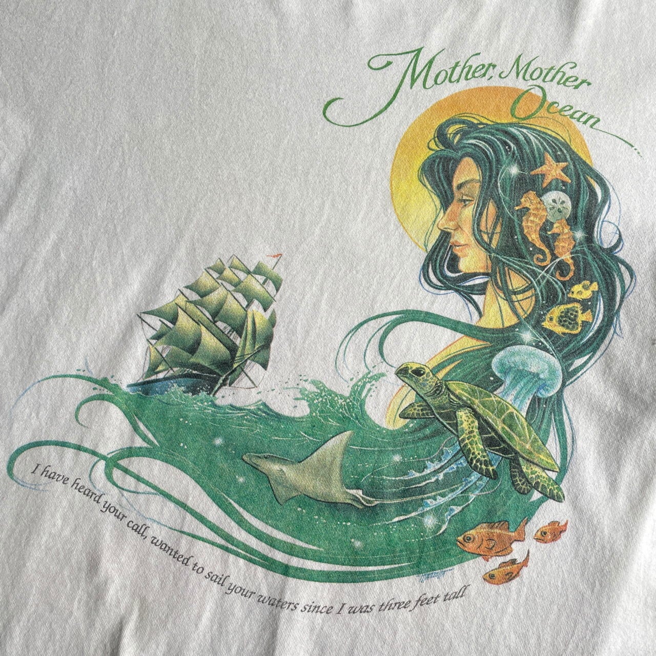 90年代 USA製 Caribbean Soul TREASURE ISLAND アニマル アート バックプリントTシャツ メンズXL 古着 90s  ビンテージ ヴィンテージ MOTHER MOTHER OCEAN 胸ロゴ 両面プリント 海賊 宝島 動物 シングルステッチ ホワイト 白 ...