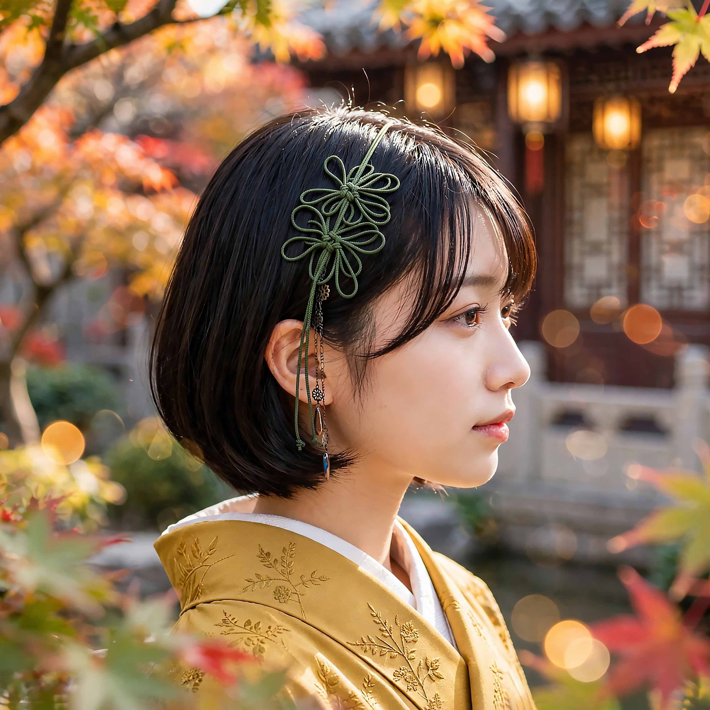 飾り結びカチューム「きみのおもわく」【軽量・簡単】浴衣や着物、日常使いにも。