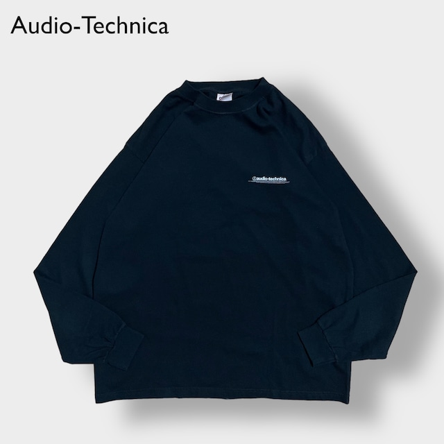 Audio-Technica anvil USA素材 ロングスリーブTシャツ LONG SLEEVE ロンT  長袖 ワンポイントロゴ アドバタイジング オーディオテクニカ L US古着