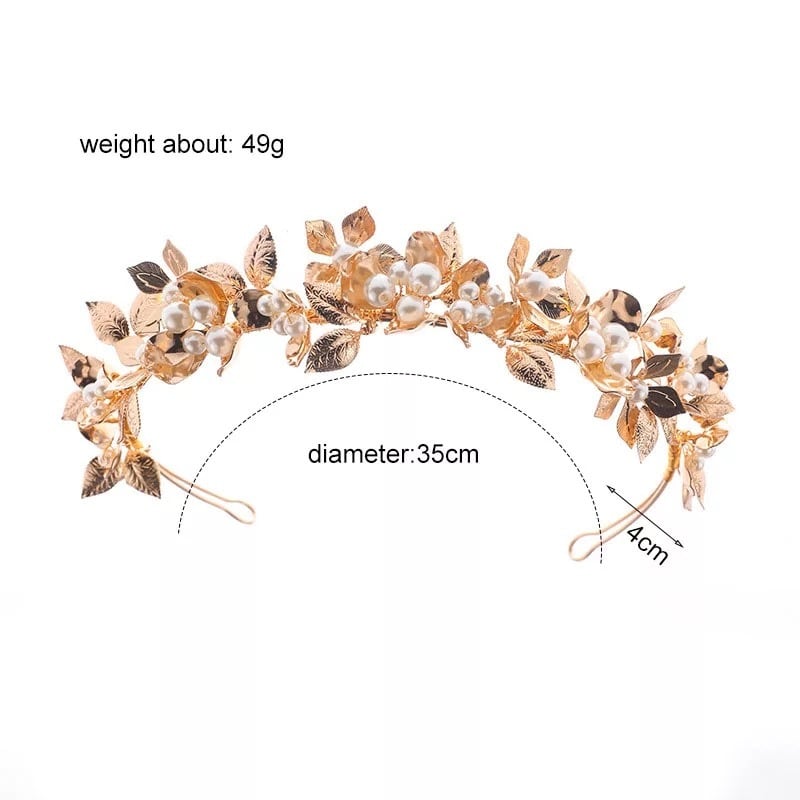 小枝ビジューカチューシャ ゴールド】 ゴールドヘアパーツ