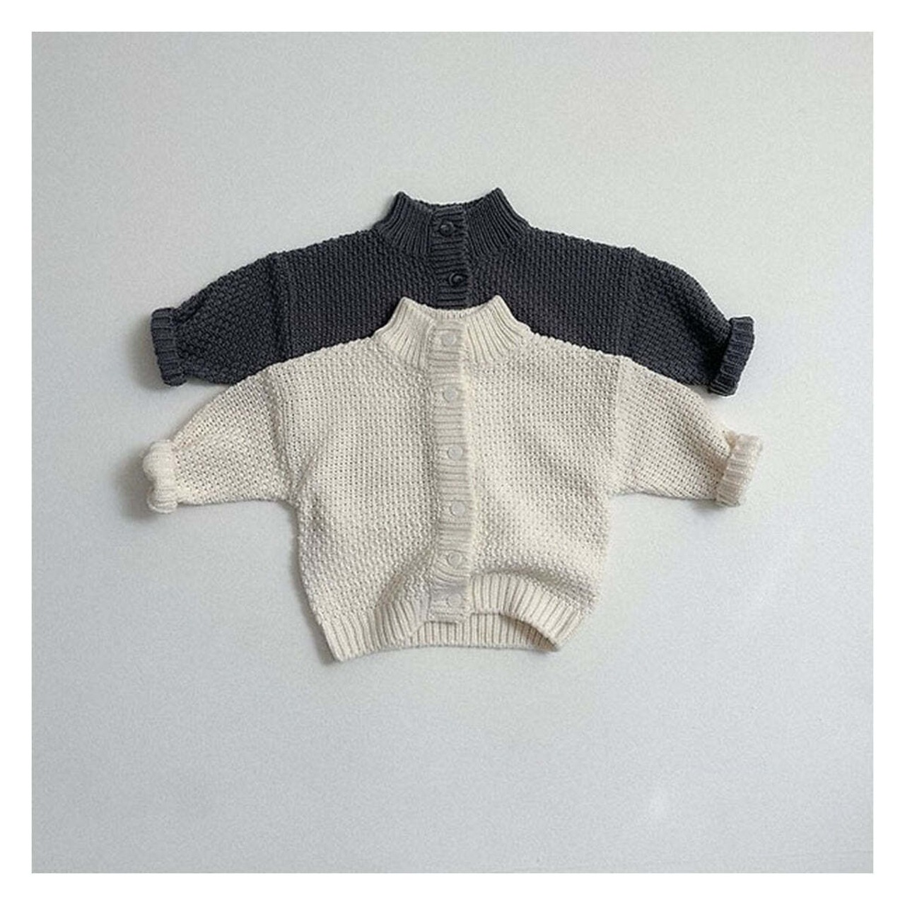 【取寄】minirobe ワッフルハイネックカーディガン｜冬服｜韓国子供服