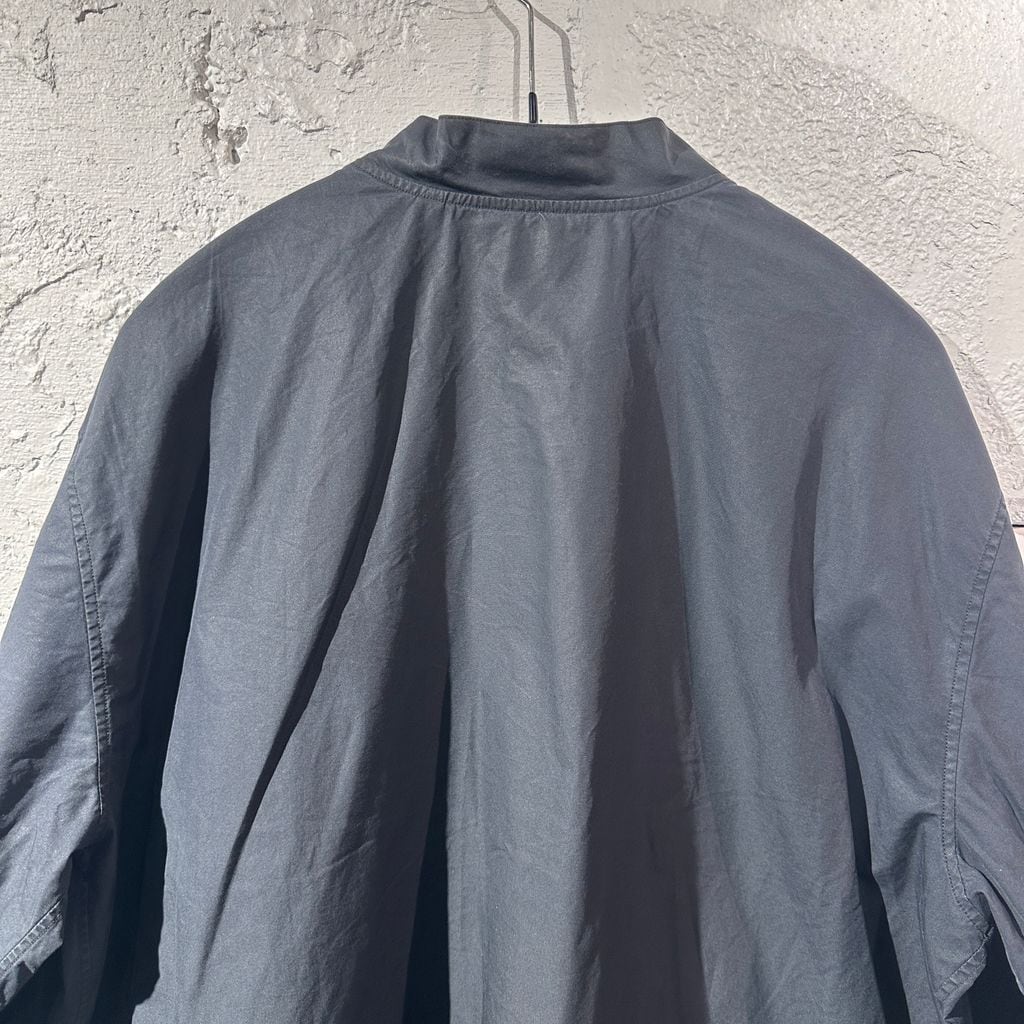 HERMES エルメス Half Zip No Collar Shirt ノーカラーシャツ ブラック