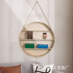 ウォールシェルフ　木製　ウォールラック　ウォール　シェルフ　飾り棚　棚　壁面収納　収納　壁掛け　ギフト　ライトブラウン　円形