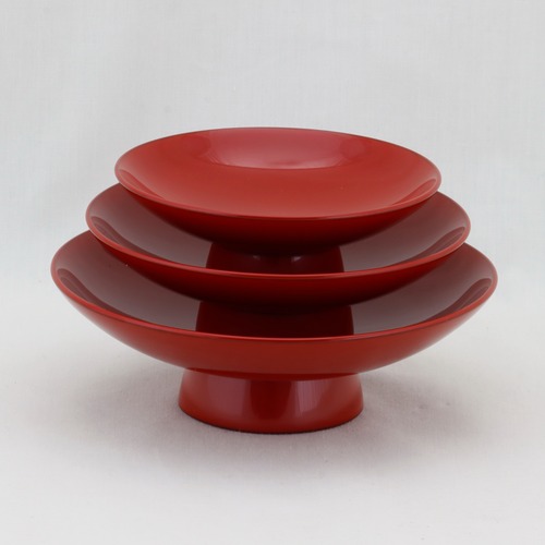 1950  輪島塗　盃／三つ組／朱塗／無地