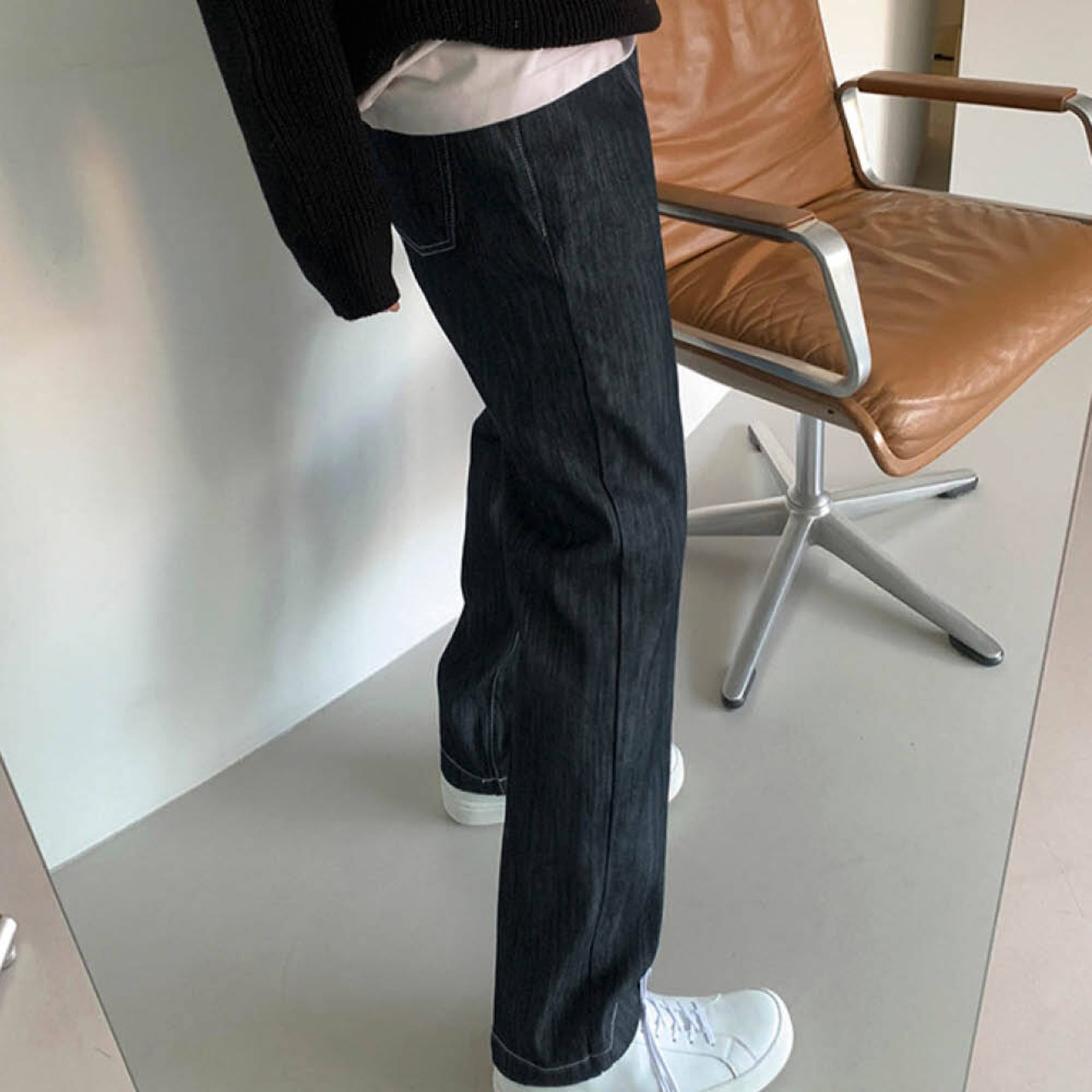 ルーズストレートインディゴデニムパンツ　MT0080050