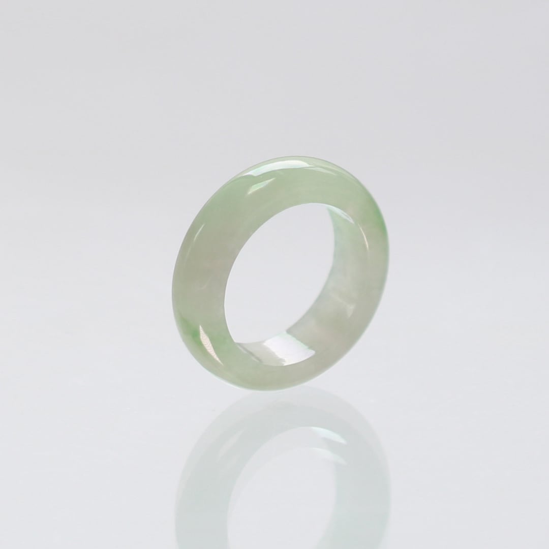 MeiNu メイニュウ 翡翠 くりぬき リング ジェイド 16号 16号】新色！青緑色の透明感が美しい！ 細くりぬき甲丸リング A貨翡翠