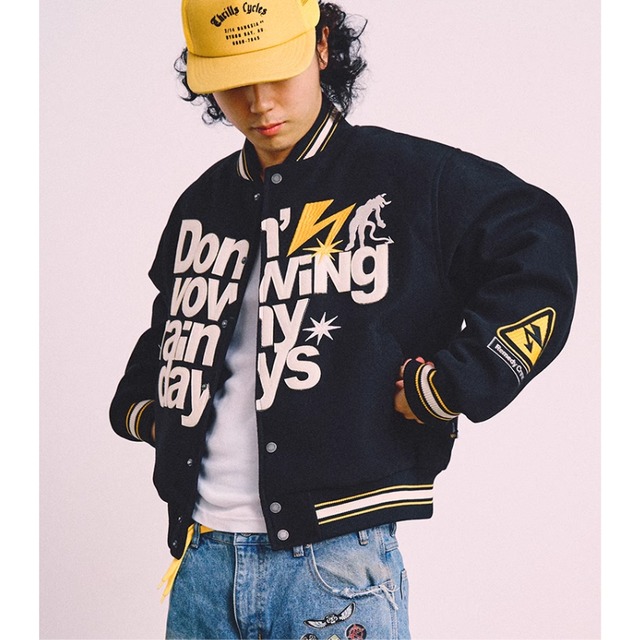 【DRIP3557】RMD Lightning Oath Embroidered Stadium Jacket