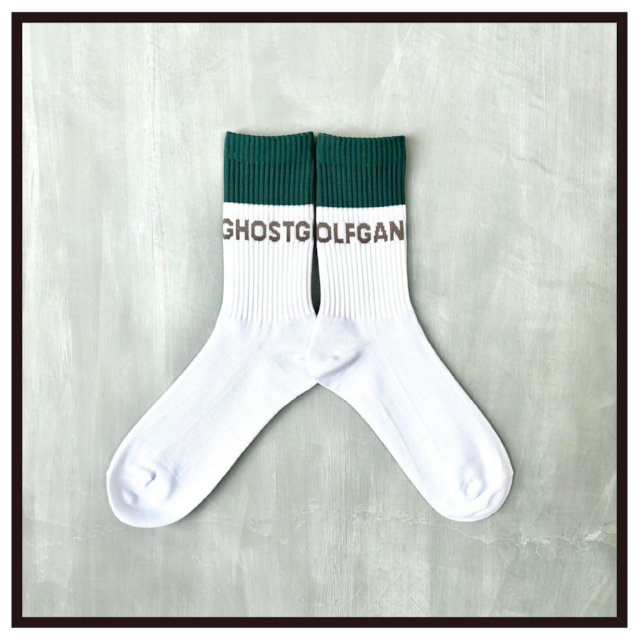 ゴーストゴルフギャング ソックス 2足セット TAG SOCKS (WHITE-GREEN) | GHOST GOLF GANG