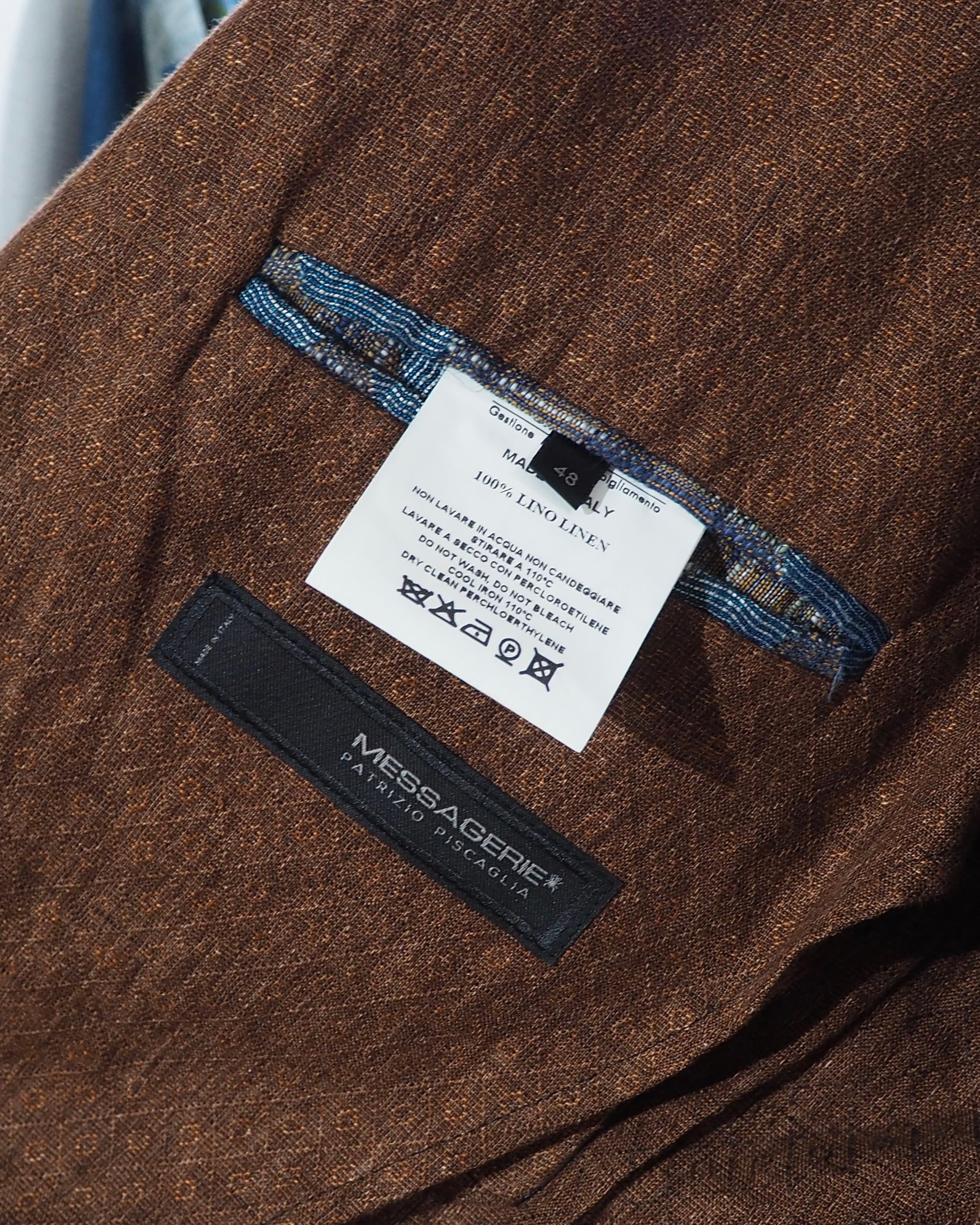 ” MESSAGERIE ” Pure Lino Linen 3B Tailored jacket (Made in Italy)
